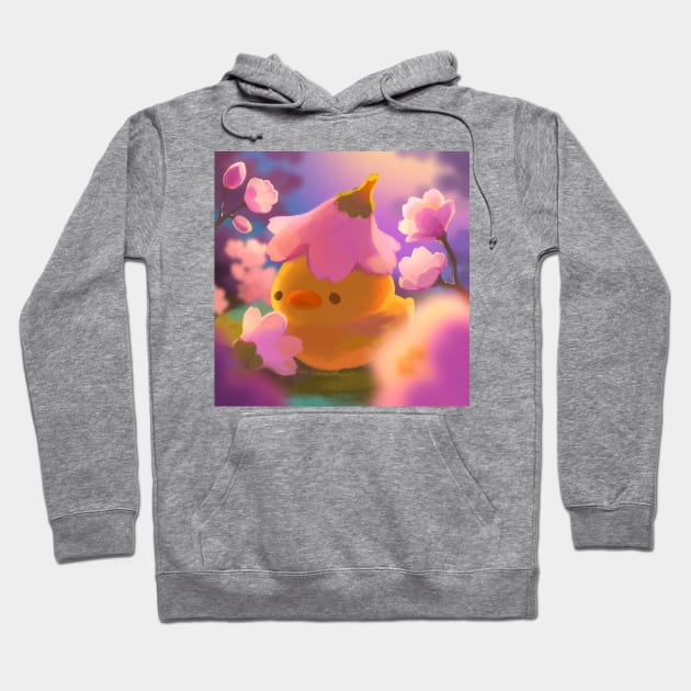 Duck with Cherry Blossom Golden Hour Hoodie by vooolatility